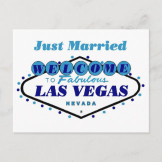 Faire-part TOUT JUSTE MARIÉS Carte postale de Las Vegas