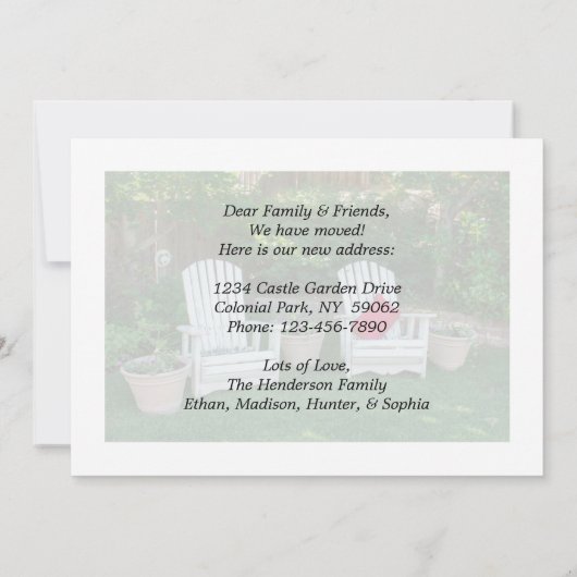 Faire-part Tout Texte Nouveau Accueil Adresse Changement 2 Ph (Dos)