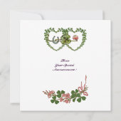 Faire-part trèfle COEURS MONOGRAMME glace (Dos)