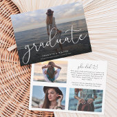 Faire-part Trendy Script Overlay Multi Photo Graduation