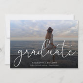Faire-part Trendy Script Overlay Multi Photo Graduation (Devant)