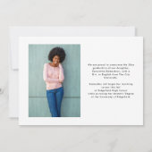 Faire-part Trendy Script Overlay | Photo Graduation de deux (Dos)