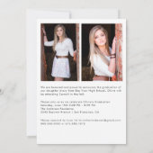 Faire-part Trendy Script Overlay Trois Diplôme Photo (Dos)