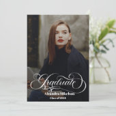 Faire-part Trendy Script superposition deux diplômes de photo (Debout devant)