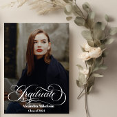 Faire-part Trendy Script superposition deux diplômes de photo