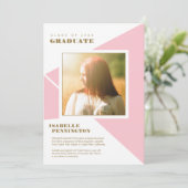 Faire-part Triangles de blocs de couleur rose simple (Debout devant)