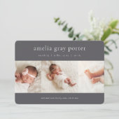 Faire-part Trio classique | Photo Collage Naissance (Debout devant)