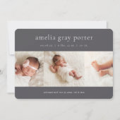 Faire-part Trio classique | Photo Collage Naissance (Devant)