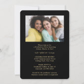 Faire-part Triple Graduation Photo Collage Noir & Or Joint (Dos)