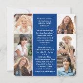 Faire-part Triple Graduation Photo Collage Royal Blue Joint (Dos)