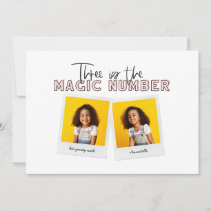 Faire-part Trois est le numéro magique 3ème anniversaire fête