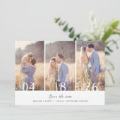 Faire-part Trois photos Collage Mariage Enregistrer la date (Debout devant)