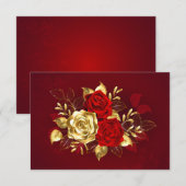 Faire-part Trois Roses de bijoux (Devant / Derrière)