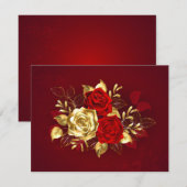 Faire-part Trois Roses de bijoux (Devant / Derrière)