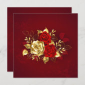 Faire-part Trois Roses de bijoux (Devant / Derrière)