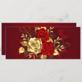 Faire-part Trois Roses de bijoux (Devant / Derrière)