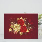 Faire-part Trois Roses de bijoux (Debout devant)