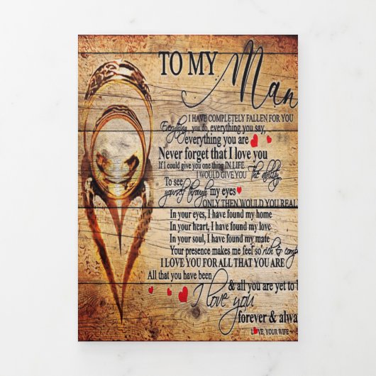 Faire-part Trois Volets À mon amour | Mon mari présent | Cadeau de devis m (Page de couverture)