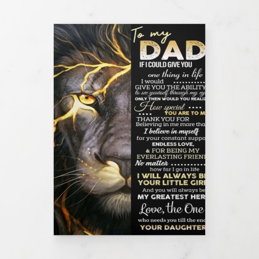 Faire-part Trois Volets À mon père | Lettre adorable | Bel cadeau (Page de couverture)