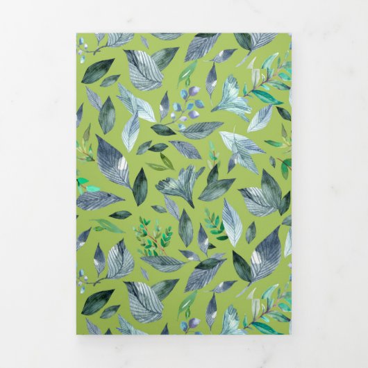 Faire-part Trois Volets Aquarelle tombée feuilles 6 (Page de couverture)