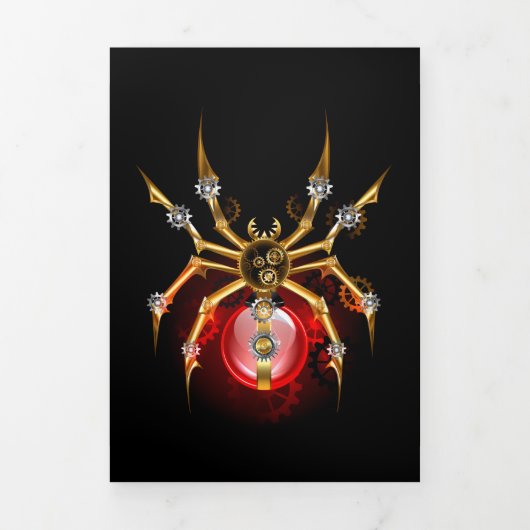 Faire-part Trois Volets Araignée en vapeur noire (Page de couverture)