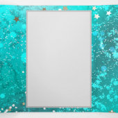 Faire-part Trois Volets Arrière - plan à huile Turquoise de la menthe (Intérieur au milieu)