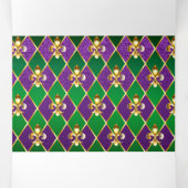 Faire-part Trois Volets Arrière - plan de bijoux Mardi Gras (Intérieur au milieu)