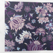 Faire-part Trois Volets Arrière - plan violet Big Floral Motif sans joint (Intérieur en premier)