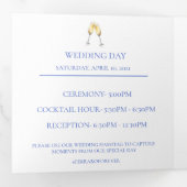 Faire-part Trois Volets Blue Hydrangea Détails du Mariage (Intérieur en premier)