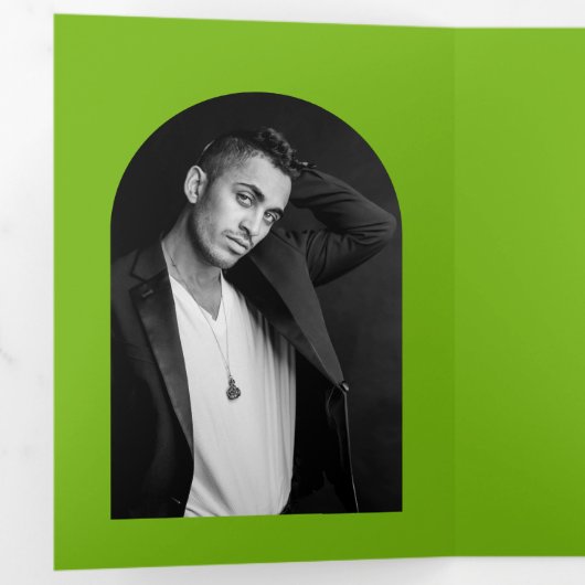 Faire-part Trois Volets Camila Green Arch Mariage moderne Enregistrer la d (Intérieur en premier)