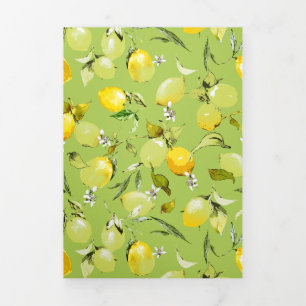 Faire-part Trois Volets citrons aquarelle 22