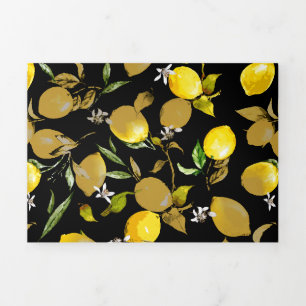 Faire-part Trois Volets citrons d'aquarelle 30