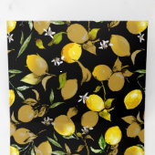 Faire-part Trois Volets citrons d'aquarelle 30 (Intérieur en premier)