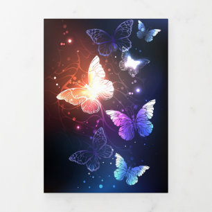Faire-part Trois Volets Clowing Night Butterflies