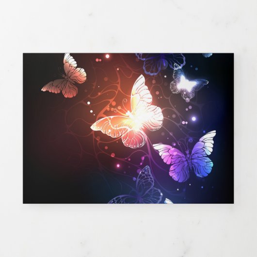 Faire-part Trois Volets Clowing Night Butterflies (Page de couverture)