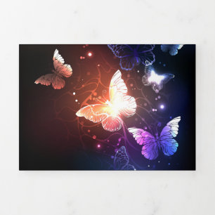 Faire-part Trois Volets Clowing Night Butterflies