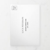 Faire-part Trois Volets Code QR pour les 25 ans de mariage Argent & Noir (Page de couverture)