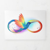 Faire-part Trois Volets Colibri arc-en-ciel avec symbole Infinity (Page de couverture)