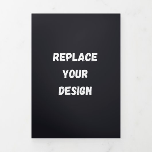 Faire-part Trois Volets Conception simple noire personnalisée Ajouter une (Page de couverture)