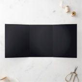Faire-part Trois Volets Conception simple noire personnalisée Ajouter une (Intérieur)