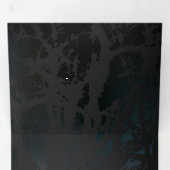 Faire-part Trois Volets Crâne d'oiseaux dorés sur arrière - plan noir (Intérieur en premier)