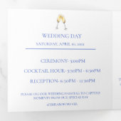 Faire-part Trois Volets Détails du mariage avec Hydrangea Bleu (Intérieur en premier)