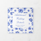 Faire-part Trois Volets Détails du mariage avec Hydrangea bleue (Protection)