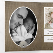 Faire-part Trois Volets Dollars de sable & Burlap, 4 photo Collage de phot (Intérieur en premier)