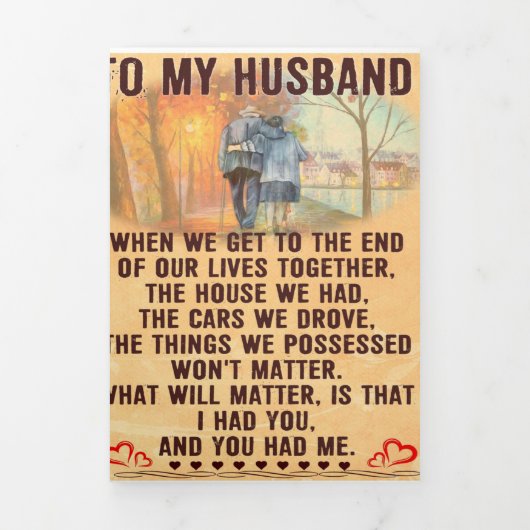 Faire-part Trois Volets Drôle cadeau père | À ma famille présente (Page de couverture)