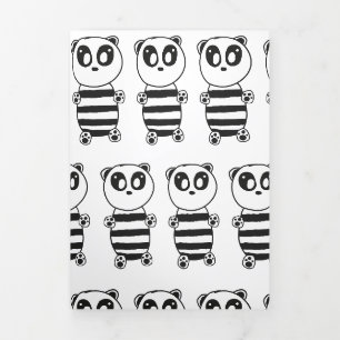 Faire-part Trois Volets Enfants Panda