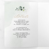 Faire-part Trois Volets Eucalyptus Sage Verdure Mariage géométrique modern (Intérieur en premier)