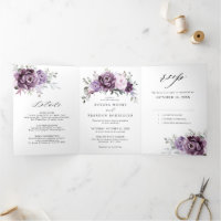 Fleurs de Pourpre Poussiéreux Teintées Mariage Flo