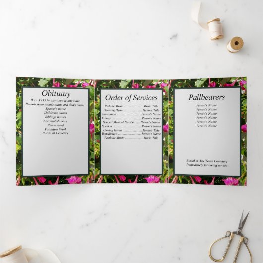 Faire-part Trois Volets Floral Four O'Clock's Patch Five (Intérieur)