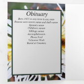 Faire-part Trois Volets Floral White Spider Mum Patch Five Photo Memorial (Intérieur en premier)